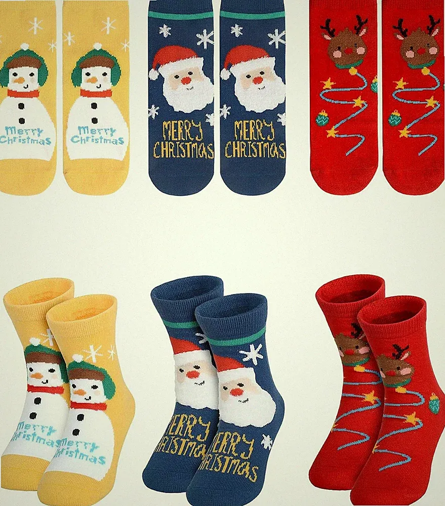 Becellen 3 Paar Weihnachtssocken Kinder, Socken Weihnachten Kinder
