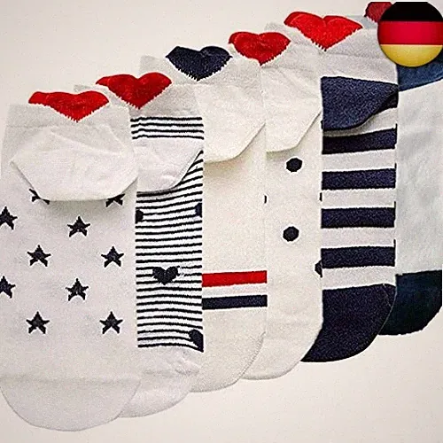 beifon 6 Paar Damen Herzsocken Baumwolle Socken Mehrfarbig Socken Liebe Herz