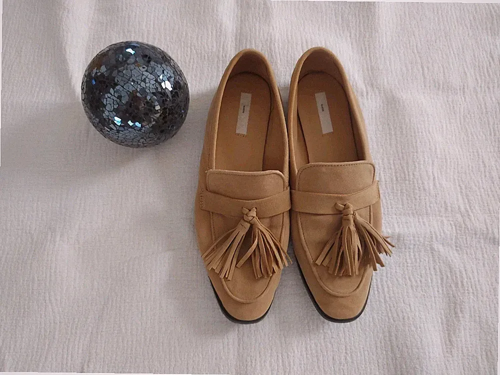 Beige Mokassins Loafer 40 Boho Sommerschuhe