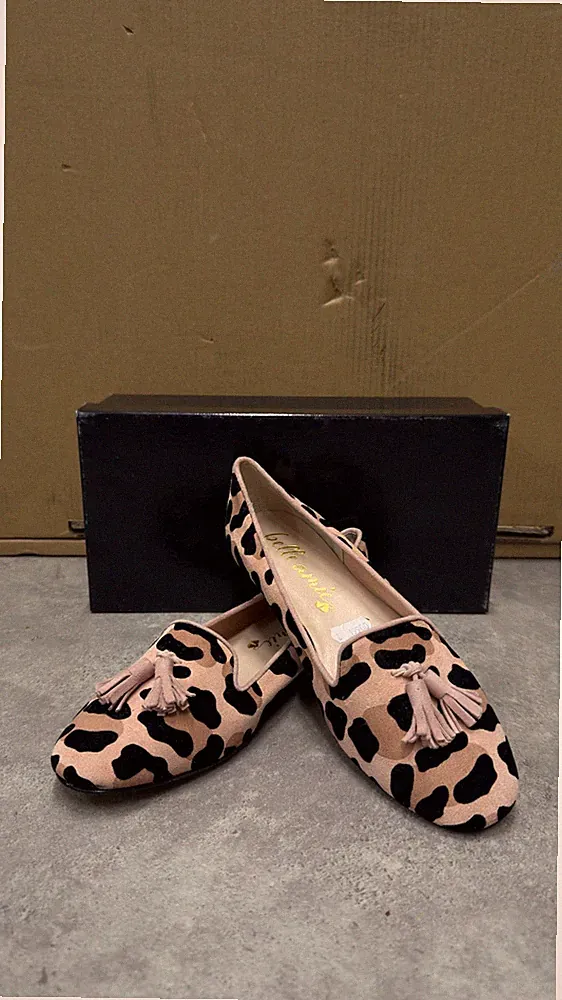 Belle Amie Damen Loafer Leo Orlando Gr. 38,5 Pink/Sand Neu