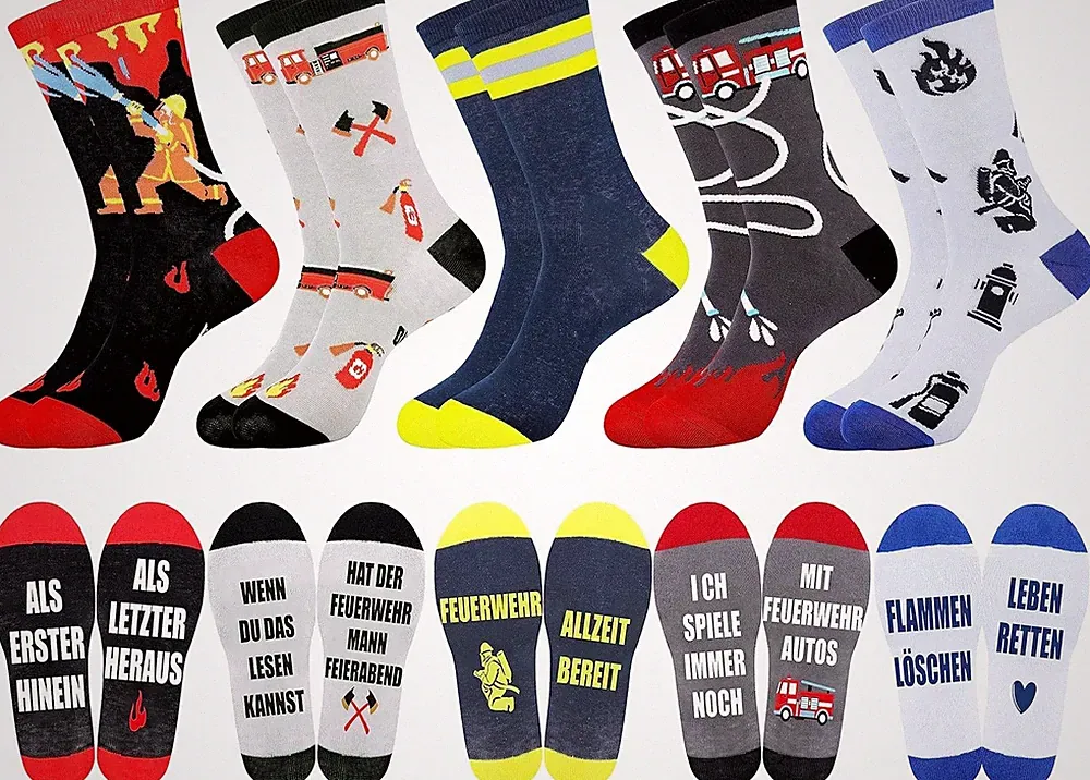 Belloxis Herren Socken Feuerwehr Geschenk Männer Kumpel Onkel Vater Größe 43-46