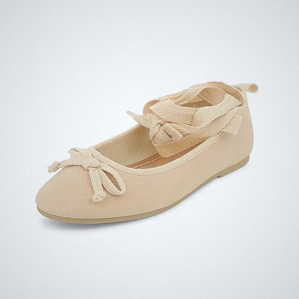 Bequeme Damen Halbschuhe Ballerinas Halbschuhe Kunstleder Slipper Nude