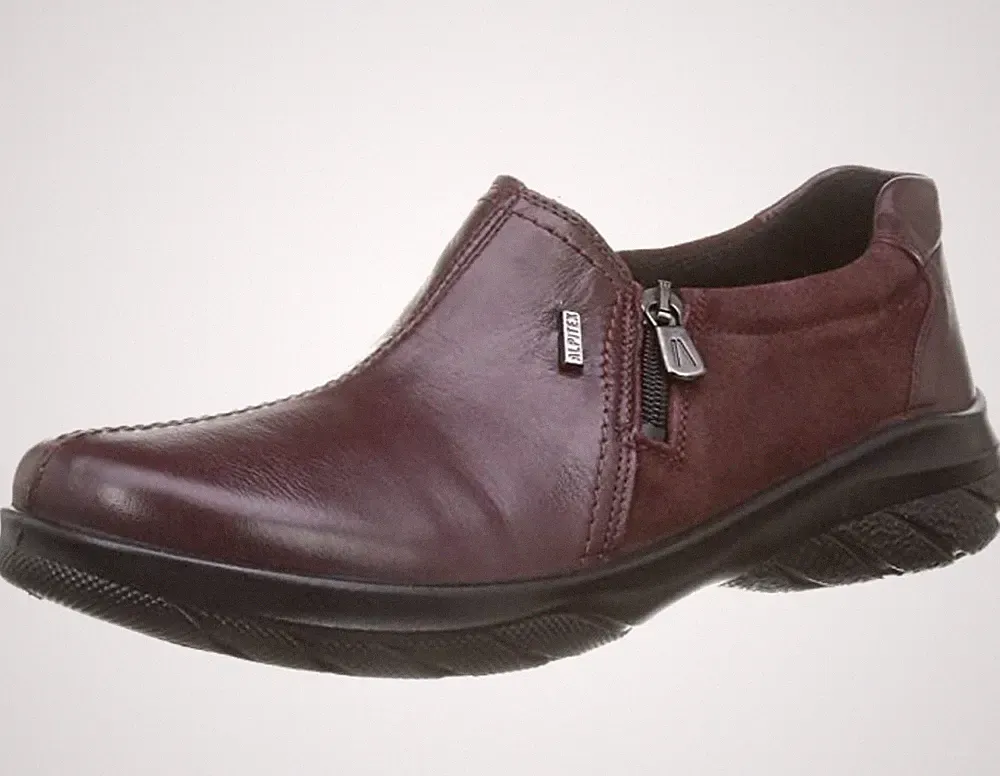 Bequeme flache Damenschuhe EU 36 UK 3 Bordeauxrot Reißverschluss Alpitex