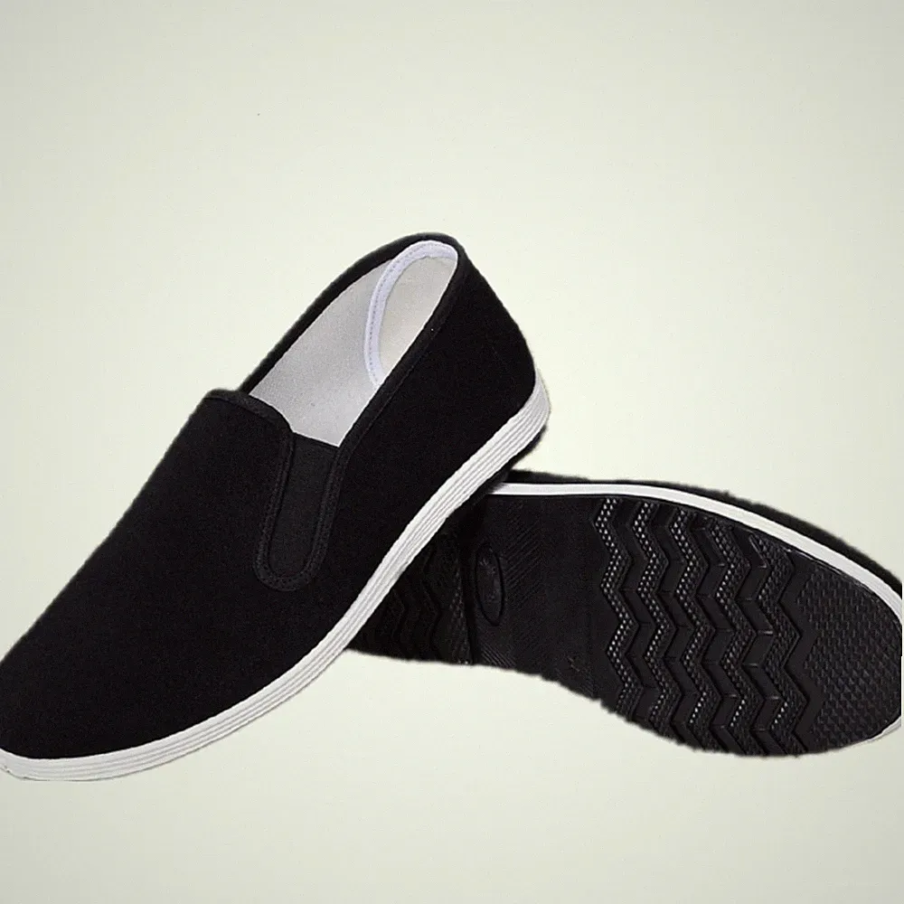 Bequeme Unisex Tai Chi Schuhe im Peking-Stil - Schwarz mit Antirutsch-Gummisohle