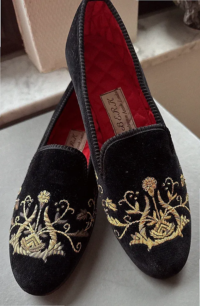 BERK LONDON Burlington Arcade handarbeit Cashmere Loafer Slipper Gr. 6.5UK 40EU