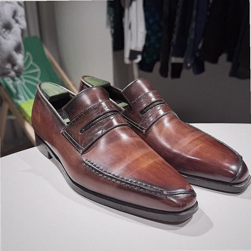 Berluti Andi Diméger Leder Loafer Dunkelbraun 154508069