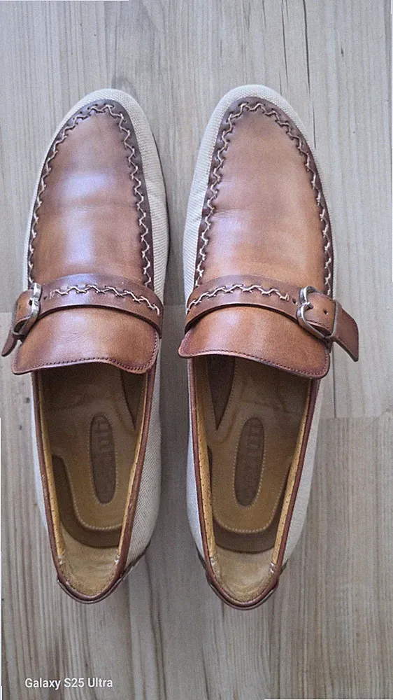 Berluti loafers brown leather and canvas Rare 42,5