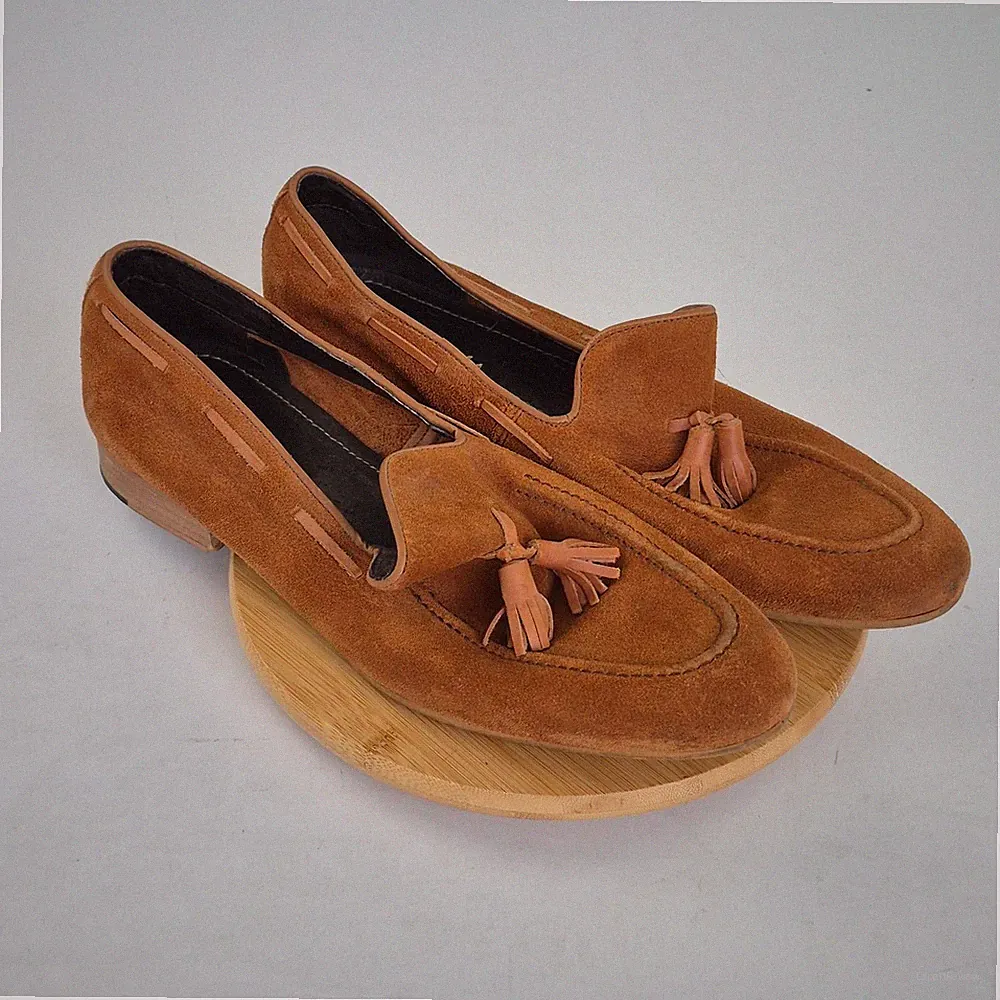 Bertie Schuhe 10,5 Braun Herren Wildleder Quaste Halbschuhe Slipper Mokassin