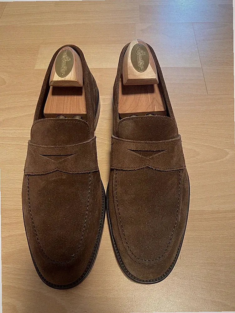 Berwick 1707 Loafer Velourleder Braun Gr 9/43 Sehr Guter Zustand