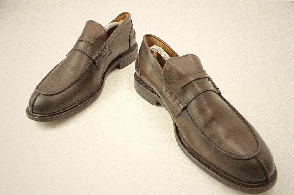 Berwick 1707 Penny Loafer Slipper Braun Goodyear Welted Leder UK10 EU45 Spanien