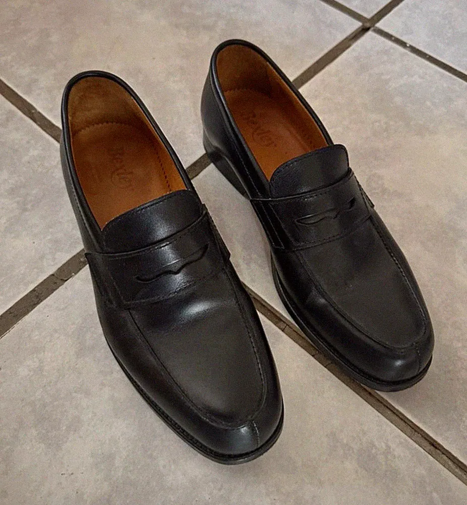 Bexley Herren Penny Loafer Business-Schuhe Leder schwarz Slip-On EU 40 US 7,5