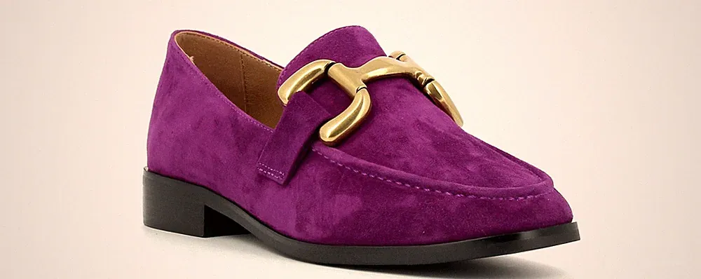BIBI LOU - DAMENSCHUH MOKASSIN WILDLEDER LILA 572Z30V