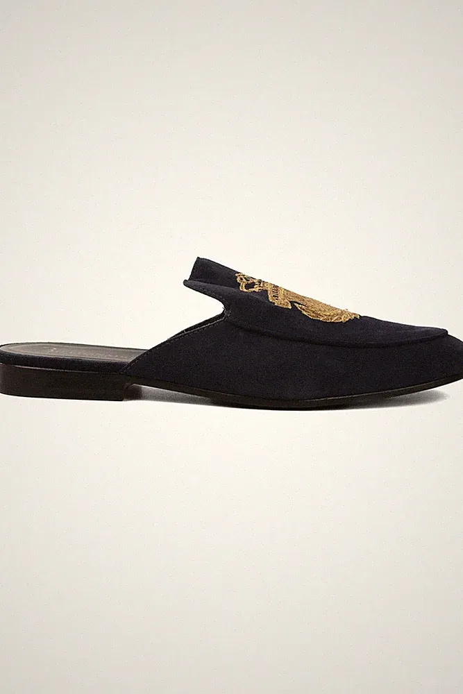 BILLIONAIRE NAVY HERREN WILDLEDER PANTOLETTEN EU 42 UK 8 US 9