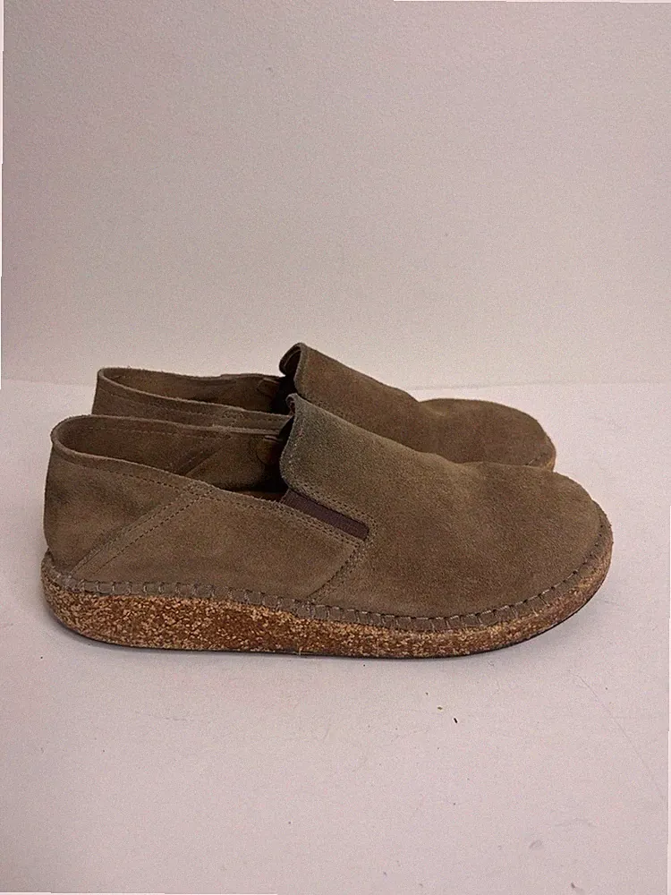 Birkenstock Callan Shoes Womens 38 7 Tan Brown Suede Slip On Loafers Narrow Fit