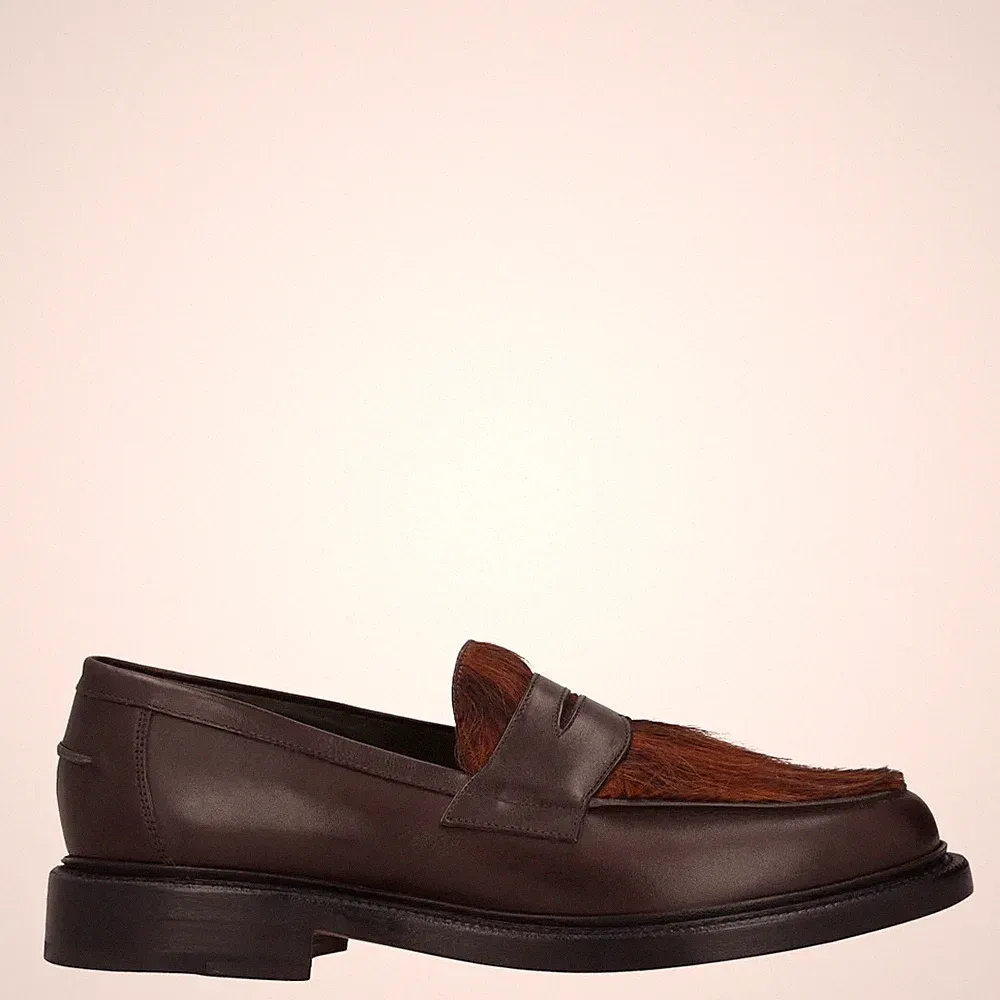 Blackstock & Weber Herren Penny Pony Halbschuh Braun Kalbsleder UK 9 UVP 445