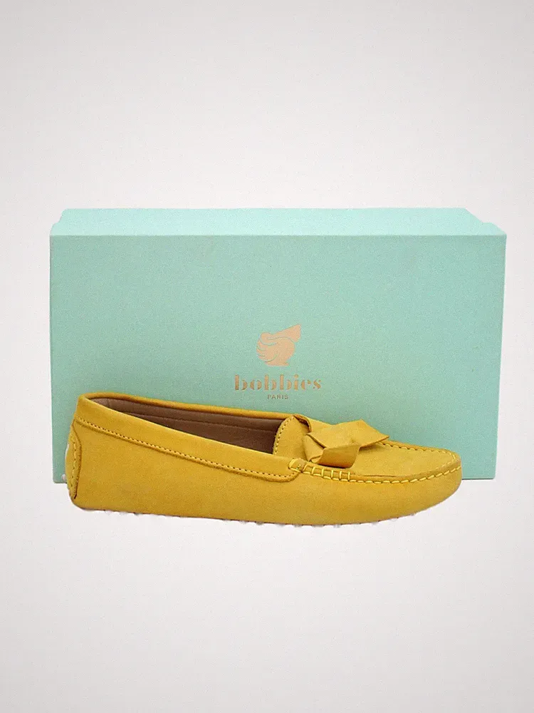 Bobbies flache Damenschuhe UK 6 gelb 100 % Wildleder Halbschuh