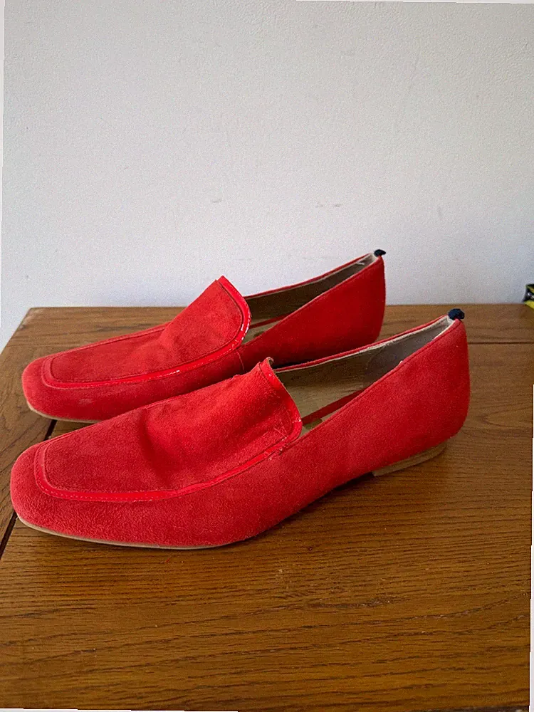 BODEN Wildleder Leder Halbschuhe rot Gr. 40,5 /7,5