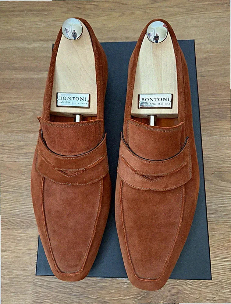 Bontoni Loafer Wildleder Braun EU 45 Herren