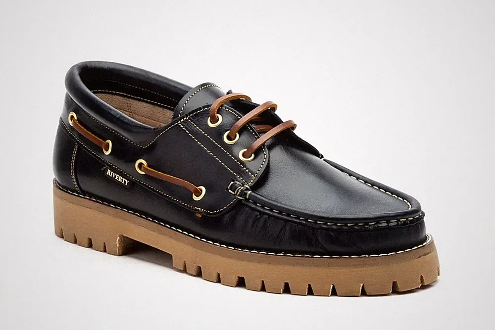 Bootsschuh - Riverty Nautico - Pull-Up-Leder | Blau-Marine