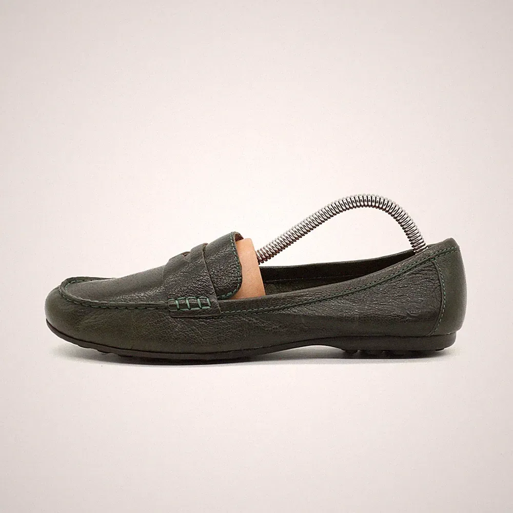 Born Damen D14129 loafer grü leder halbschuh weiches klassik mokassin EU 38