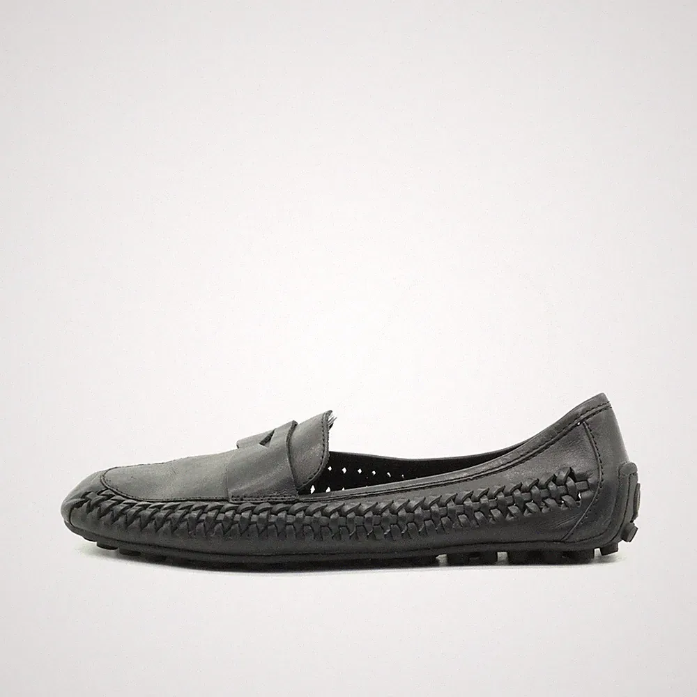 Born Damen Loafer EU 40.5 F67403 Schwarz Leder Handgefertigt Classic Mokassin