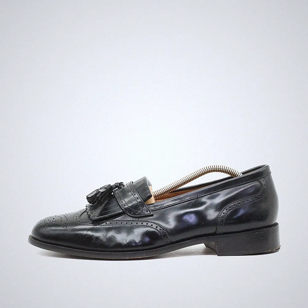Bostonian Herren Classics Loafer Schwarz Leder Quasten Slipper EU 44