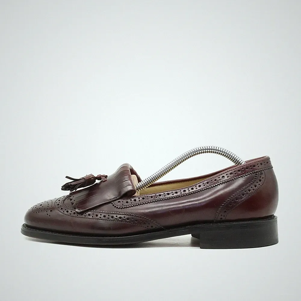 Bostonian Herren Loafer EU 40,5 Impression Bordeaux Leder Fransen Slipper