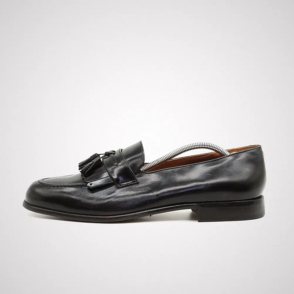 Bostonian Herren Quasten Loafer Slipper Schwarz Leder Classic EU 46.5