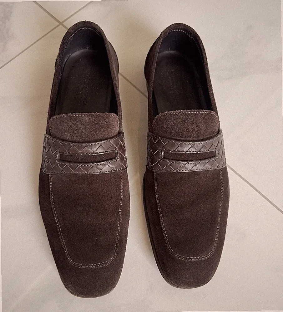BOTTEGA VENETA Loafer Veloursleder- Größe 41,5 - dunkelbraun - im Originalkarton
