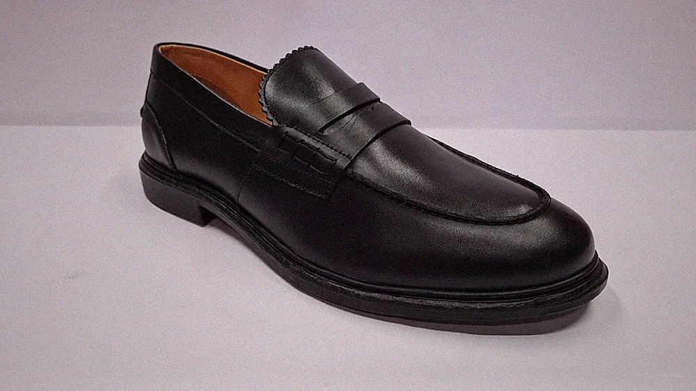 Botticelli Herren Halbschuh aus Glattleder mit Fersenverstärkung - SCHWARZ (Schwarz)