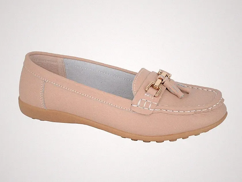 Boulevard Damen Beige Slipper Schuhe Größe 5 - Smarter Leder Quasten Loafer L748