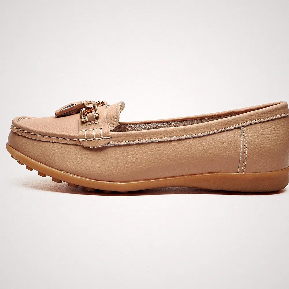 Boulevard Kacie Damen Klassische Mode Leder Slip-On Quasten Slipper Rosa