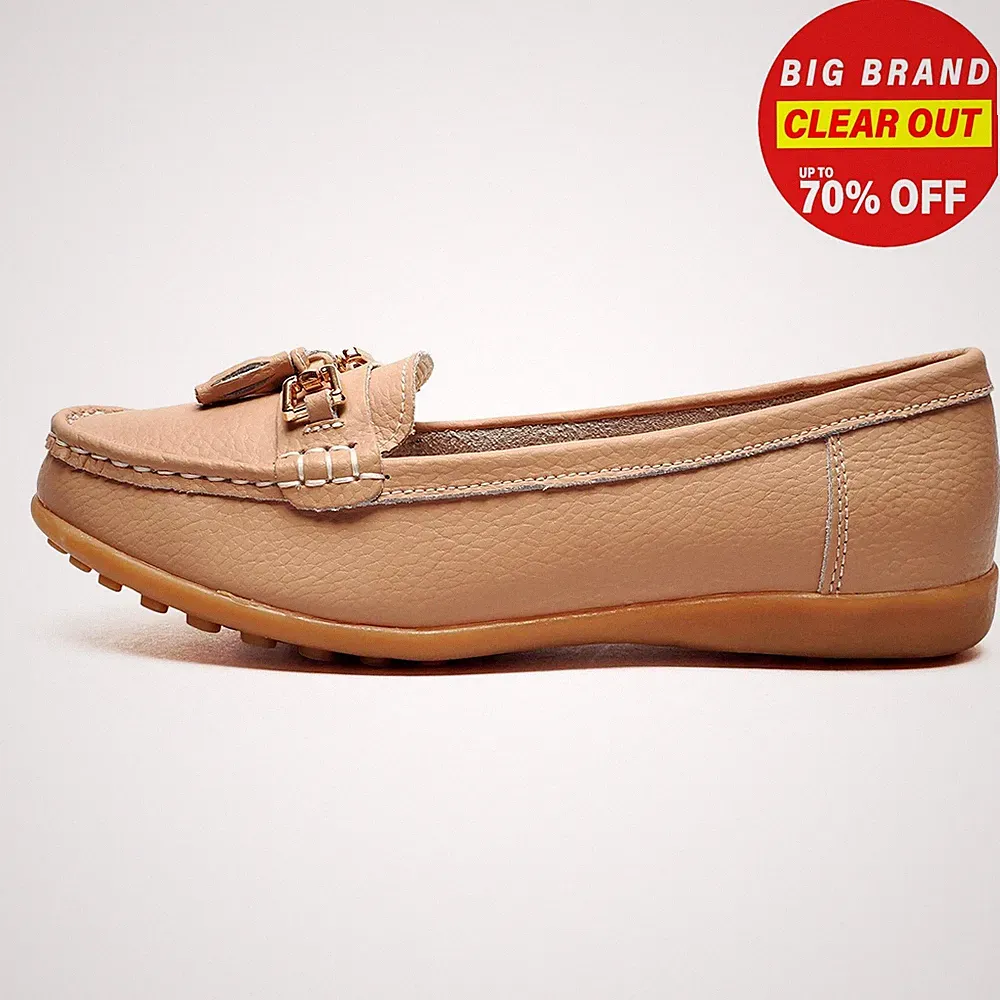 Boulevard Kacie Damen Klassische Mode Leder Slip-On Quasten Slipper Rosa