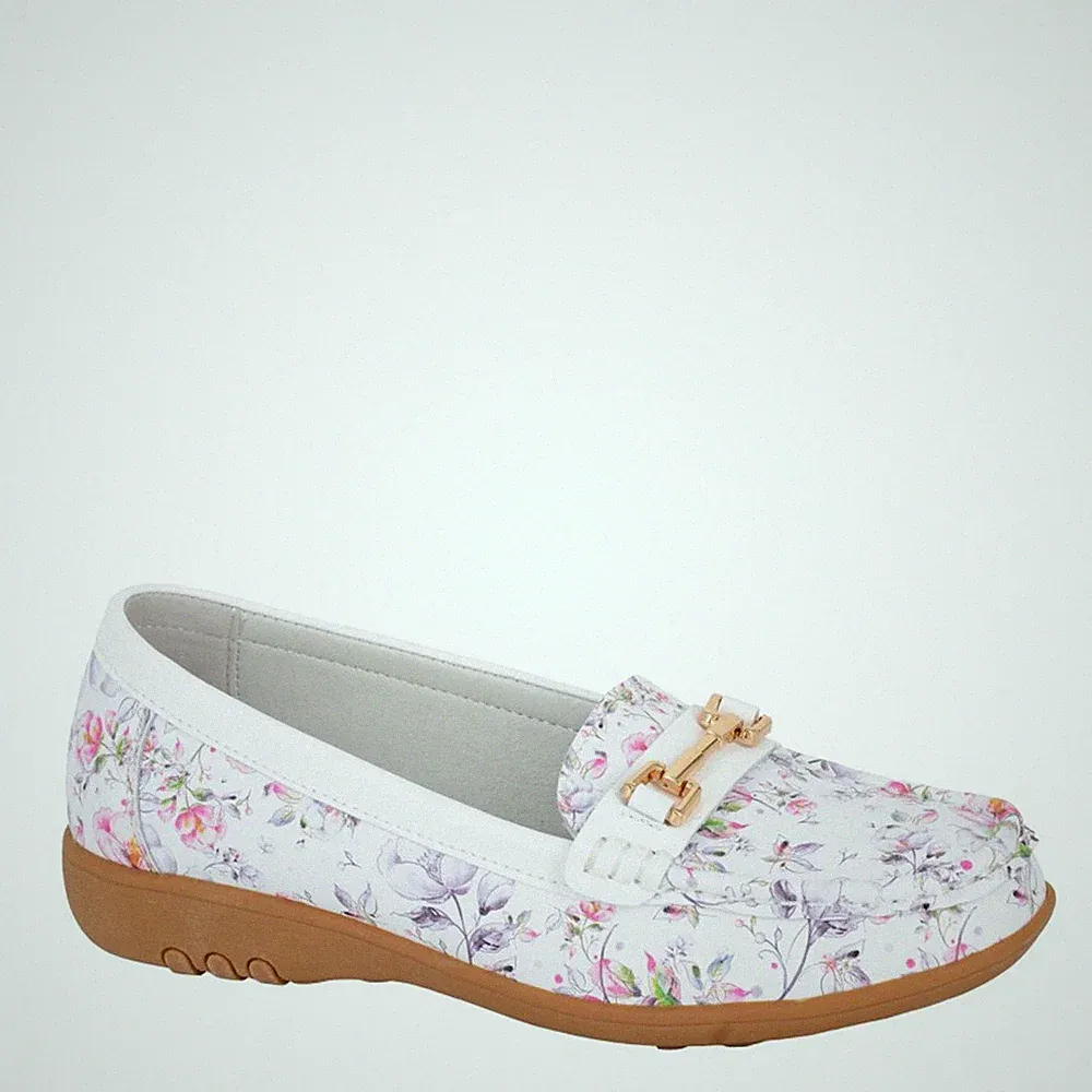 Boulevard L 643 Damen Halbschuhe mit Saddle Trim Blumenmuster
