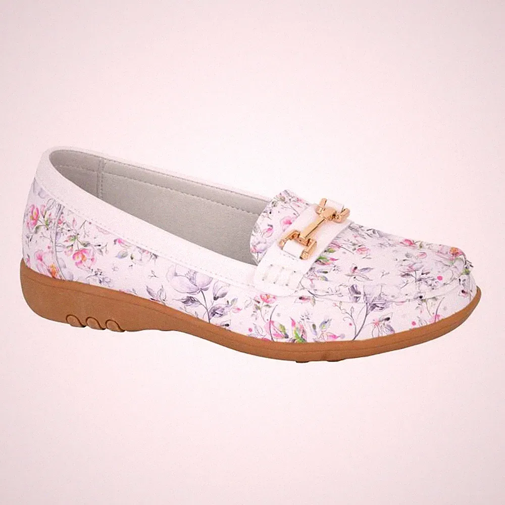 Boulevard Lorna Damen Mode Designer Leder Freizeit Chic Halbschuhe Weiß