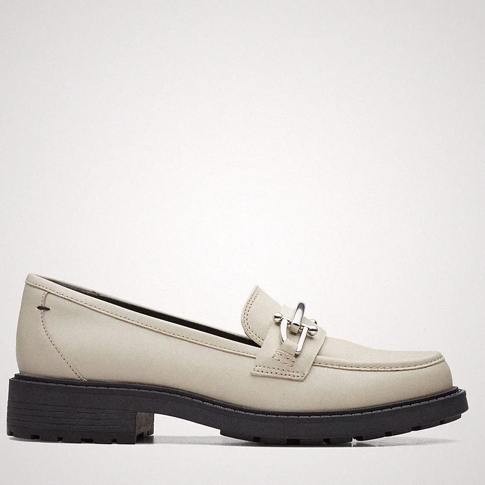 Brandneu in Box Clarks Damen-Loafer ORINOCO 2 EDGE elfenbeinfarben Leder