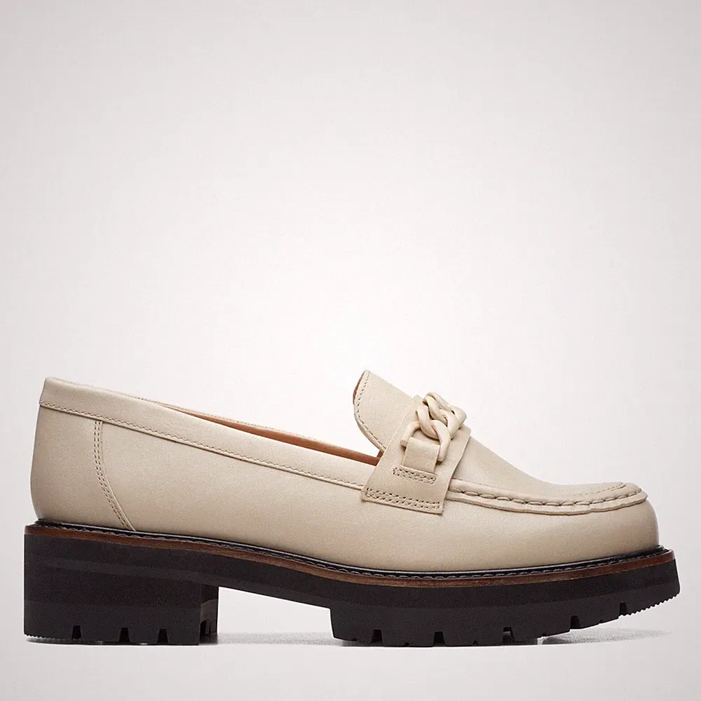 Brandneu in Box Clarks Orianna Edge Damen-Loafer aus elfenbeinfarbenem Leder