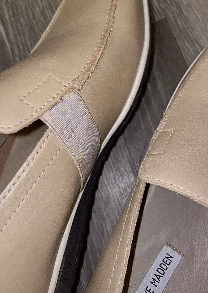 BRANDNEUE STEVE MADDEN BEIGE LEDER HALBSCHUHE GRÖßE UK8 UVP 99 £