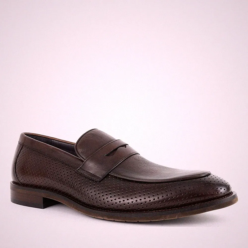 Brandson Herren Braune Leder Loafer Freizeit BRD3969-25105