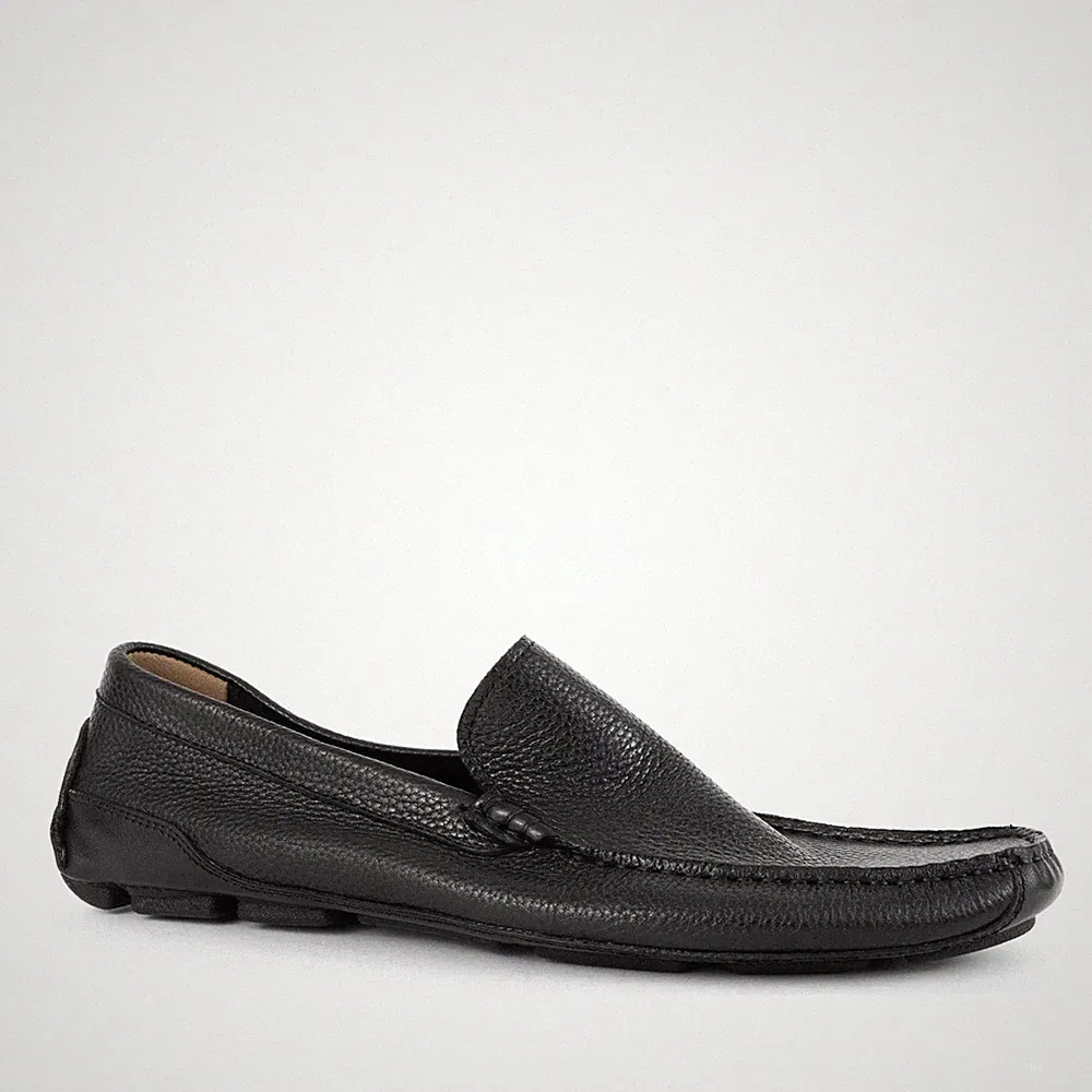 Brandson Herren Schwarze Leder Loafer Freizeit BRD3969-25111