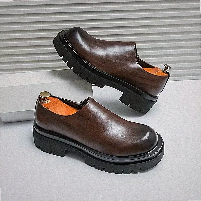 Braune Herren-Loafer mit klobiger Sohle Smart EU 42 / UK 8