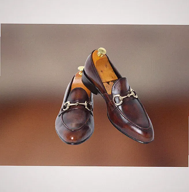 Braune Schuhe handgefertigt klassisch Leder formell lässig Herren Mokassin Halbschuhe Schuhe neu