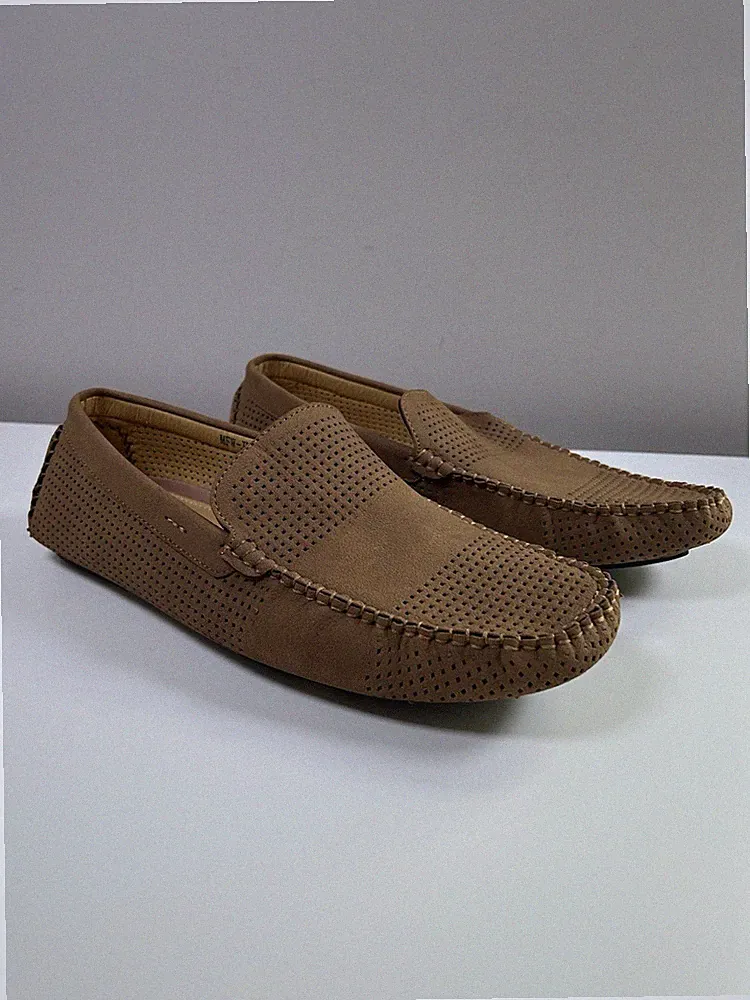Brave Soul Herren Slipper Halbschuh Boot Deck Mokassin, hellbraun, Fahrschuh UK Größe 8