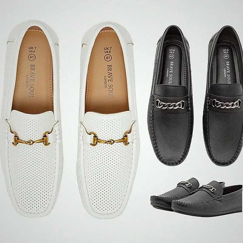 BRAVE SOUL Herren Slipper Halbschuhe Komfort Party Büro Freizeitschuhe...