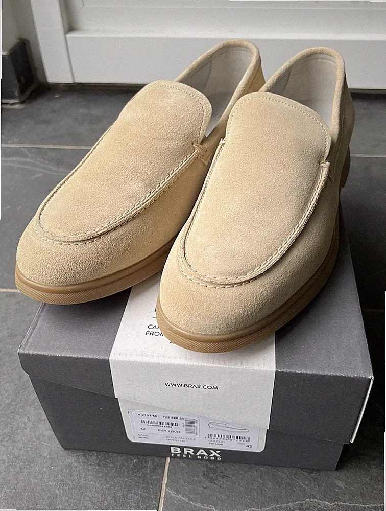 Brax Mokassin/Slipper/Loafer Herrenschuhe 42 Wildleder