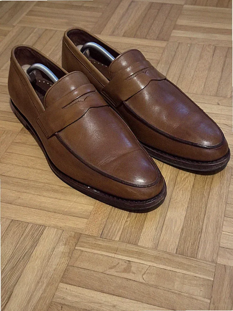 Brooks Brothers Herren Halbschuh EU 47 US 13 D Penny Loafer Braun Leder