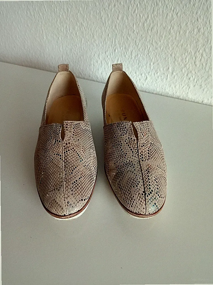 Brunate Damen Halbschuhe Slipper Loafer, Leder Größe EUR 37 Tierdruck