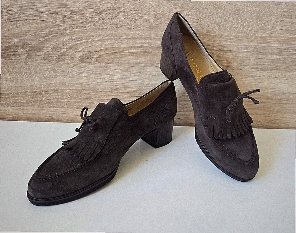 Brunate Tablet Leder Loafer Pumps Schuhe Schleife Gr. 5,5 = 38 – 38,5