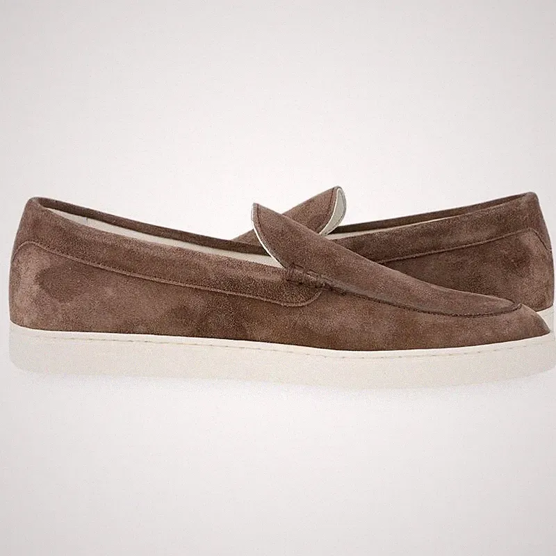 Brunello Cucinelli Herren Halbschuhe aus Wildleder in Chevron-Optik (braun) 153570654 [U]