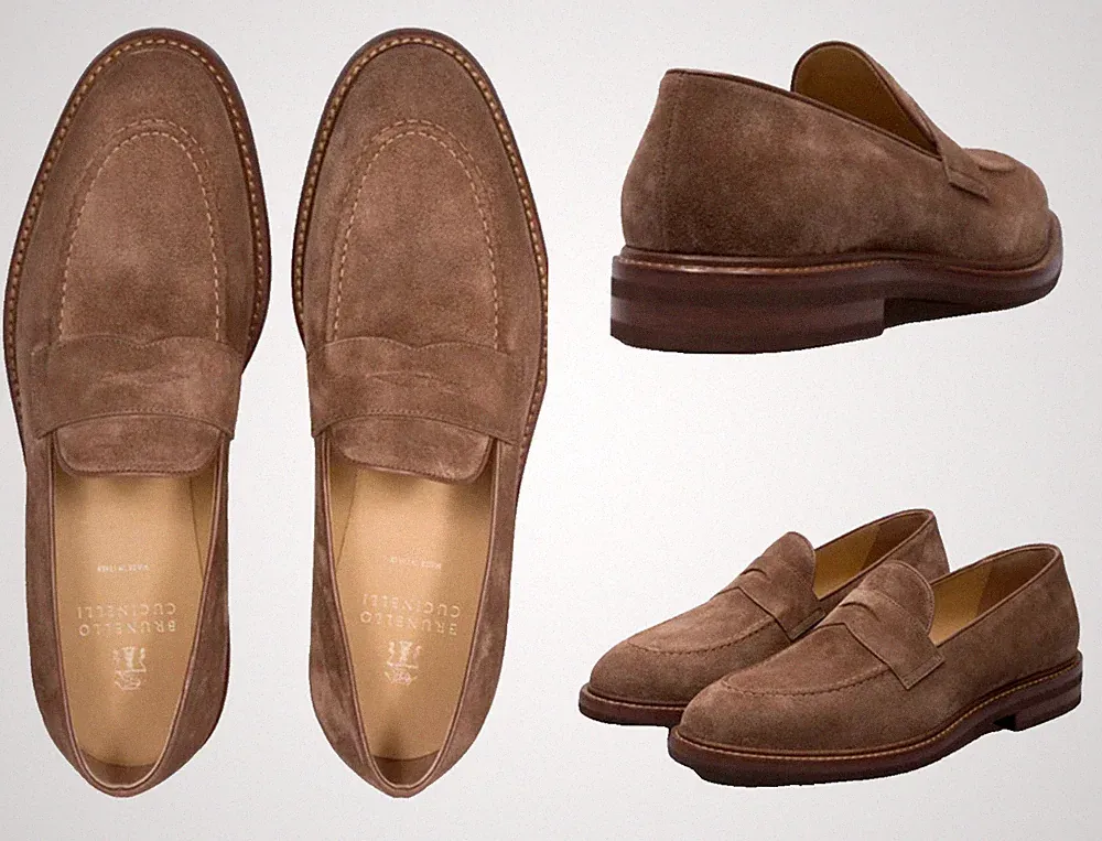 Brunello Cucinelli Schuhe Wildleder Mocassin Penny Flex Loafers Sneakers 43